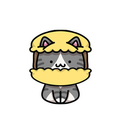 [Dessert Edition] Lemon macaron - Tabby cat