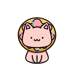 [Dessert Edition] Pink glazing donut - Sphinx cat
