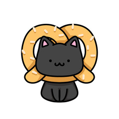 [Dessert Edition] Pretzel - Black cat