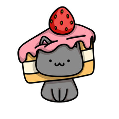[Dessert Edition] Strawberry short cake - Russian Blue cat