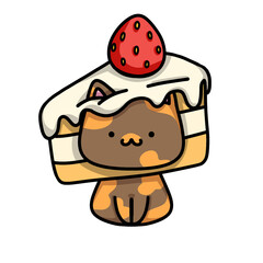 [Dessert Edition] Vanilla cake - Calico cat