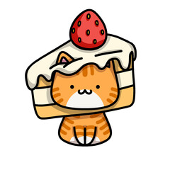[Dessert Edition] Vanilla cake - Ginger cat