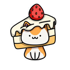 [Dessert Edition] Vanilla cake - Ginger cat