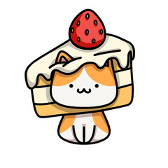 [Dessert Edition] Vanilla cake - Ginger cat