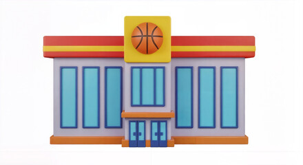 3D Stylized Basketball Building Icon