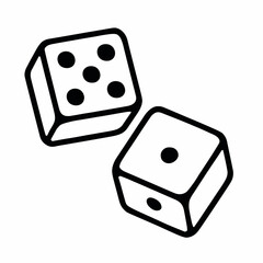 Vector art of two dice showing five and one isolated on white background for board game
