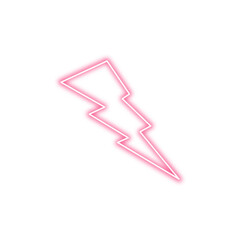Pink Neon Lightning Bolt Icon – Electric Pink Glow Symbol of Power & Speed