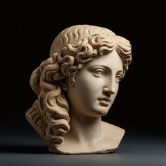 Classical Female Bust Sculpture, Elegant Artistic Portrait.