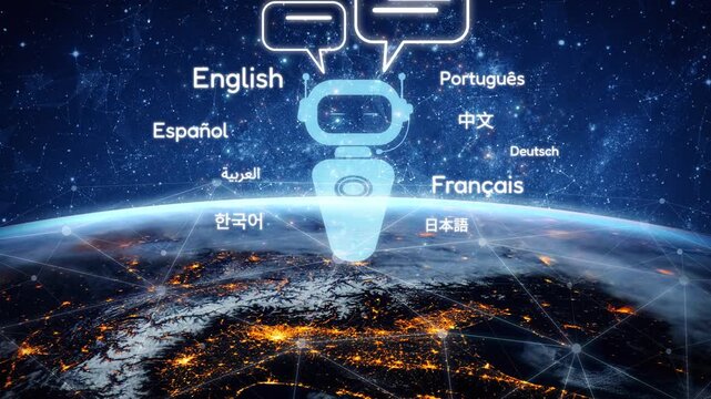 Global communication with multiple languages, digital translation tools, multilingual technology, cross-cultural communication, and virtual language learning environments. Muxer