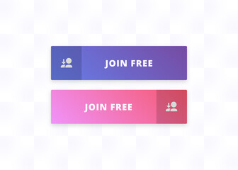 Obraz premium Join Free Button - Premium Block Design with Community Icon Collection