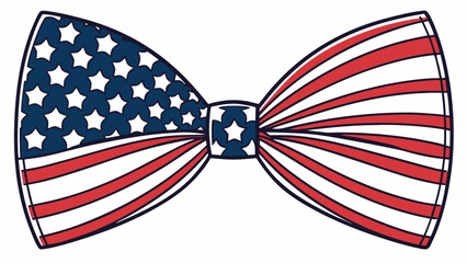 Patriotic Bow Tie with American Flag Stars and Stripes Design vector illustration
