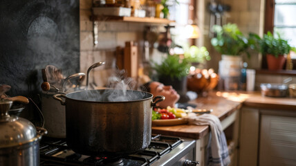The coffee splashes slightly as she pours it into her favorite mug