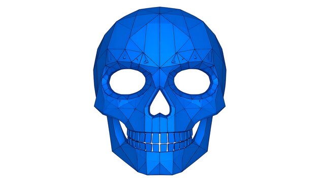 Blue polygon skull design