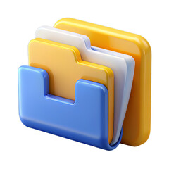 Dynamic Overlapping Plastic Data Folders with Smooth Surfaces and Highlights