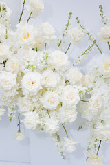 Elegant white rose wedding arrangement