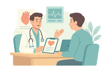 Doctor consults patient: professional medical guidance in modern healthcare setting