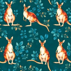 Naklejka premium seamless pattern with kangaroo 