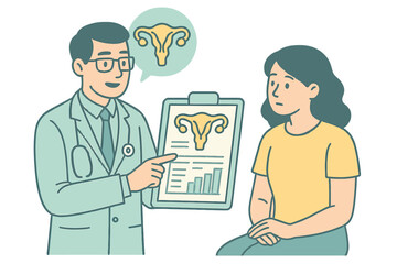 Doctor discussing women's health with patient in medical consultation