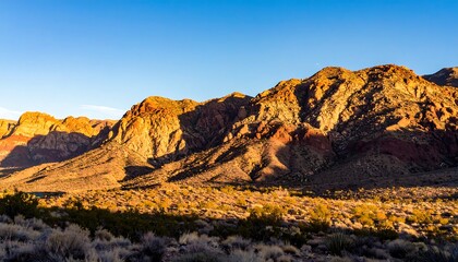 Obraz premium Colorful mountain range at sunset
