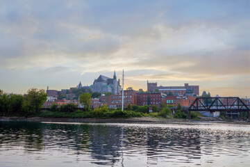 Naklejka premium Quebec, Canada Sherbrooke Downtown Saint-Francois River