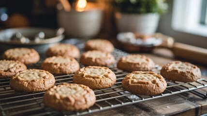 She checked the oven window to see cookies rising