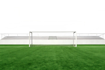 Soccer goal green field stadium isolated on a transparent background