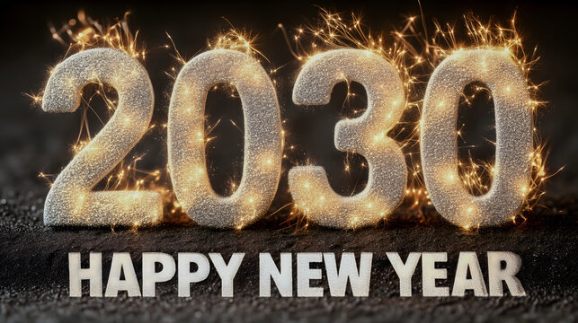 Vintage 2030 Letterpress Design Marks the Coming New Year