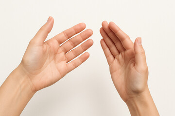 Hands isolated on white background
