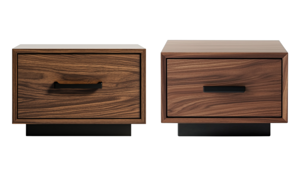 Stylish loose furniture nightstands modern bedroom wooden design minimalist environment top view contemporary concept