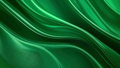 Obraz premium Abstract Green Silk Waves.