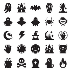 Obraz premium Halloween Icons Collection symbols ghost