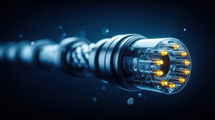 Illuminated endoscope probe, perfect for medical and technological representations.