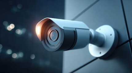 A modern security camera, designed for surveillance and protection of property and assets.