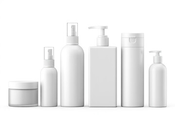 A Set Cosmetic Containers  white Mockup