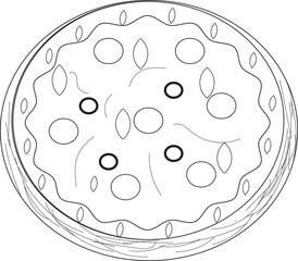 A Delicious pizza line art vector design 