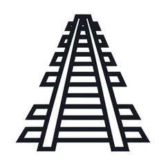 Simple railway track line icon for web and mobile applications