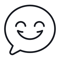 Winking smiley face inside a speech bubble outline icon