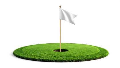 Golf hole with flag.