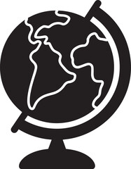Geographic Globe on Transparent Background for Cartography and Global Studies Projects