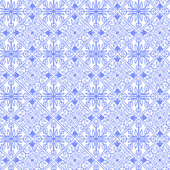 Blue Italian Mayolica Tile Seamless Pattern