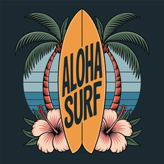 Minimalist Surfer Illustration with Longboard and Handwritten Beach Text &ndash; Light Blue Line Art