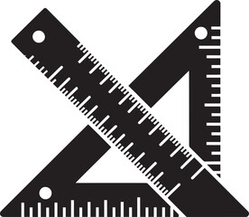 Precision Drafting Tools Intersecting on Transparent Backdrop for Technical Design and Layout