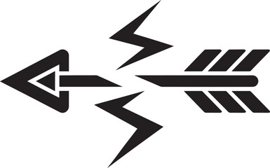 Stylized Arrow with Lightning Bolts Vector Illustration for Directional and Energetic Designs