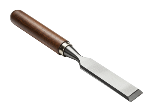 Woodworking action chisel tool for crafting workshop setting high-detail artisan skills. Cut out png