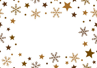 Banner christmas card with snowflake border vector illustration. Holiday background with falling snow for Christmas and New Year banners