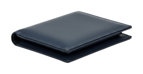 Stylish leather wallet display urban setting product minimalist eye-level fashion concept. Cut out png