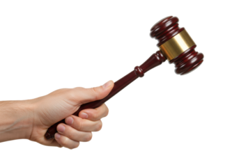 Judicial action courtroom proceedings legal context handheld gavel professional setting direct justice concepts. Cut out png