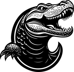 Minimalist Crocodile Head Silhouette Icon