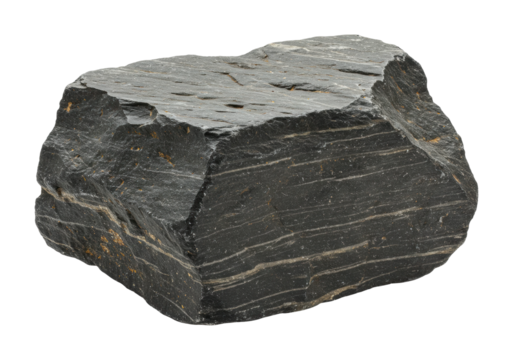 Mining process of shiny obsidian rock remote quarry natural resource outdoor geological features. Cut out png