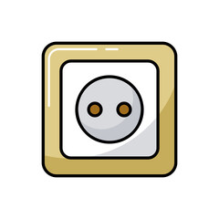 Fototapeta premium Electric outlet vector icon. Construction, repair